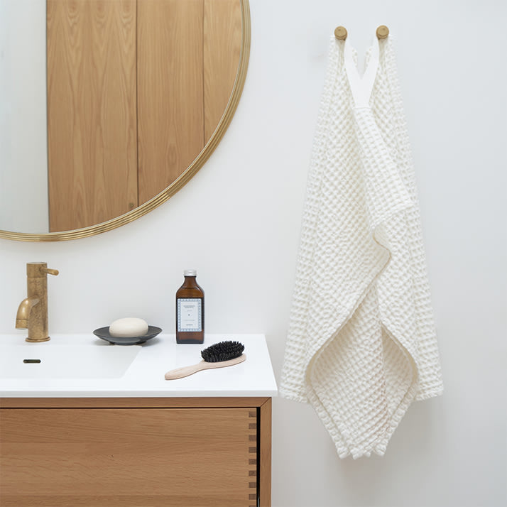 Big Waffle Handtuch (2er-Pack) – Naturweiß